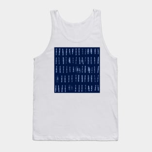 White stripes over blue, shibori Tank Top